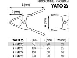 Зажим-струбцина пружинный 160мм Yato YT-64277