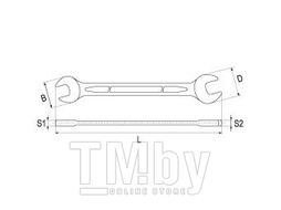 Ключ рожковый 14х15мм CrV Yato YT-0371