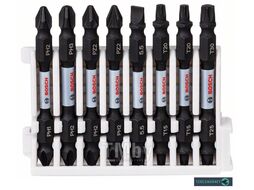 Набор насадок-бит PH1 PH2 PH2 PH3 PH2 PZ2 (2шт) SL1x5.5 T15 T20 (2шт) T25 T30 2.608.522.344 BOSCH