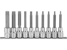 Набор насадок торцевых 1/2"DR с вставками-битами TORX® на держателе, T20-T70, 100 мм, 10 предметов Ombra 921910