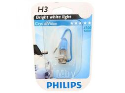 Автолампа (871150077496530) (Блистер 1шт), H3 Cristal Vision 12V 55W PHILIPS 12336CVB1