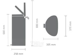 Мусорное ведро Brabantia FlatBack+ с защитой от отпечатков / 482021 (40л, стальной матовый)