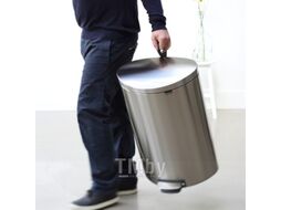 Мусорное ведро Brabantia FlatBack+ с защитой от отпечатков / 482021 (40л, стальной матовый)