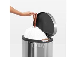 Мусорное ведро Brabantia FlatBack+ с защитой от отпечатков / 482021 (40л, стальной матовый)