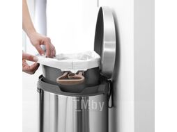 Мусорное ведро Brabantia FlatBack+ с защитой от отпечатков / 482021 (40л, стальной матовый)