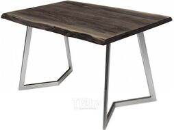 Обеденный стол Buro7 Уиллис с обзолом 150x80x74 (дуб мореный/серебристый)