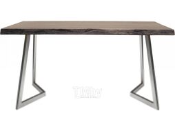 Обеденный стол Buro7 Уиллис с обзолом 150x80x74 (дуб мореный/серебристый)