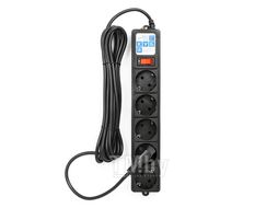 Фильтр-удлинитель PowerCube 5,0 м 5 р. 10А/2,2кВт SPG-B-15-BLACK черный