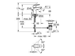 Смеситель для умывальника Grohe DN 15S-Size BauEdge (23328001)