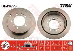 Тормозной диск Toyota Land Cruiser 2008- TRW DF4965S