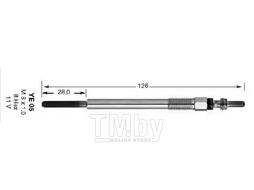 Свеча накаливания YE05 (D-Power 73) Citroen, Peugeot 1.6HDi 02-, Ford 1.4TDCi-1.6TDCi 03-, Volvo, Mini Mini Cooper, One NGK 91322