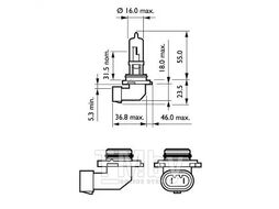 Лампа галогенная HB3 12V 60W P20D PREMIUM (На 30% больше света на дороге) PHILIPS 9005PRC1