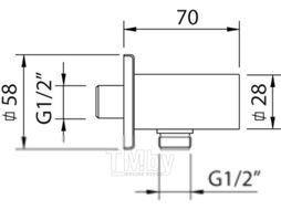 Подключение для душевого шланга Clever Square 61112