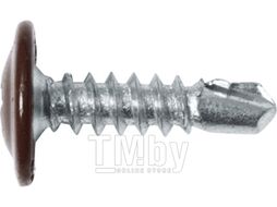 Саморез 4.2х16 мм с прессшайбой, цинк, со сверлом, RAL 8017 (500 шт в карт. уп.) STARFIX (цвет шоколадно-коричневый) (SMC1-28892-500)