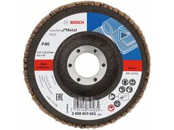 Круг лепестковый 115х22.2 мм K40 конический STANDARD FOR METAL BOSCH (2608603652)