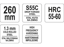 Ножницы по металлу 42х260мм (HRC55-60) Yato YT-1970