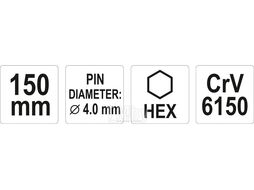 Пробойник d4,0мм L150мм CrV6150 Yato YT-47143