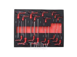 Набор ключей Т-образных TORX/6-гранныхс шаром,18пр. (Н:2,2.5,3х100; 4,5,6,7х150; 8,10х200мм; Т:10х75; 15,20х100, 25,27,30,40х150; 45,50х200мм) в ложементе FORCEKRAFT FK-K51812