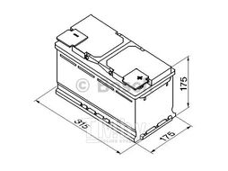 Аккумулятор S4, 80Ah, 740A, (R+), 12V, 315X175X175mm, SLI, B13, (580406074, S4010), для л/а BOSCH 0092S40100