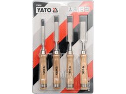 Стамески 10, 16, 20, 25мм набор (деревянная ручка) Yato YT-6260