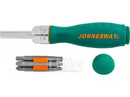 Рукоятка отверточная трещоточная в наборе с битами, 7 предметов Jonnesway DR0107S