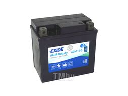 Аккумуляторная батарея EXIDE AGM12-5 евро 4Ah 70A 115/70/105 moto AGM12-5