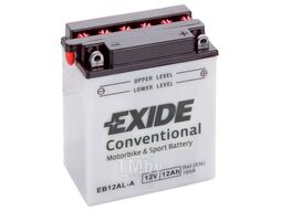 Аккумуляторная батарея EXIDE EB12AL-A2 евро 12Ah 165A 135/80/160 moto EB12AL-A2