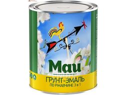 Грунт-эмаль Ярославские Краски МАЙ на ржавчину 3 в 1 белая, 0,8кг
