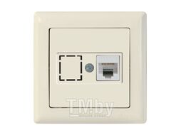 Розетка компьютерная 1xRJ45 (Cat6, скрытая) кремовая, DARIA, MUTLUSAN ((RJ 45) 8-pin, соединения типа 568A или 568B)