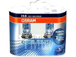 Комплект галогенных ламп 2шт H4 12V 60/55W P43T COOL BLUE INTENSE (На 20% больше света на дороге, цветовая температура 4200K) OSRAM 64193CBI-HCB