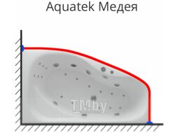 Карниз для ванны Aquatek Медея 50-95x170 / KARN-0000015