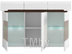 Комод BMK Ацтека KOM2W1D3S/10/15 (белый/белый блеск/венге магия)