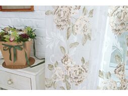 Гардина Delfa Flowers СТШ W2277/6440/7008 (400х250, зеленые цветы)