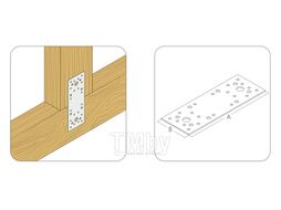 Крепежная пластина оцинкованная EKT 180x40x2,0 мм КР-180/40 (упак/100шт) V020452