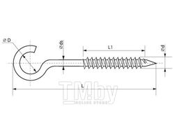Шуруп-полукольцо EKT 5/4х40, оцинк. (упак/200шт) CV013433