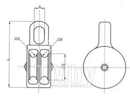 Блок двойной EKT PULLEY ZP 50 мм, с нейлоновым колесом (шт) C71347