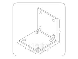Уголок крепежный мебельный EKT 28x28x25х1,5 мм KSO5 (шт) V021673