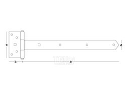 Петля воротная EKT 300x60x105x40x4 PV-300/4 (шт) CV501190