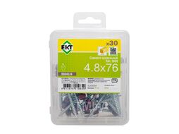 Саморез кровельный EKT 4,8х76 RAL 3009 (оксидно-красный), в пласт. контейнере (упак/30шт) B004534