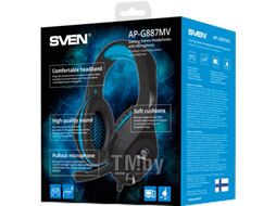 Наушники с микрофоном Sven AP-G887MV, 1.2м кабель, 3.5мм, Black-Blue