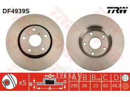Тормозной диск TOYOTA AVENSIS 2003-, Verso 2004- F TRW DF4939S
