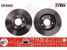 Диск тормозной передн HYUNDAI: COUPE 02-, COUPE 96-02, GETZ 02-, KIA: SPORTAGE 04-