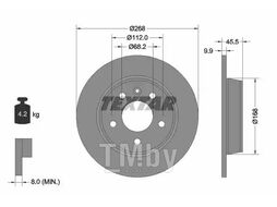Тормозной диск Ford Galaxy (1995-), Seat Alhambra (1996-), VW Sharan (1995-) R TEXTAR 92074303