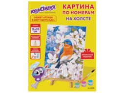 Картина по номерам Юнландия Птица в цветущем саду с акриловыми красками / 662506