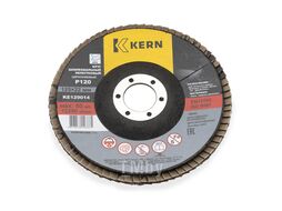 Круг шлифовальный лепестковый 125x22мм, P120, циркониевый, INOX KERN KE129014