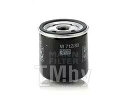 Фильтр масляный SAAB 9-3 (Serie I/YS3D), 9-5, 90, 99, 900 I, 900 II, 9000 MANN-FILTER W712/80