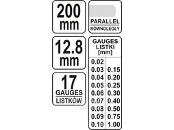 Щупы измерительные 0,02-1мм., L200мм (17шт) Yato YT-7221