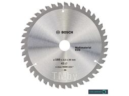 Диск пильный для циркулярных пил Multimaterial ECO D160 20 16 2,2 42 2.608.641.800 BOSCH