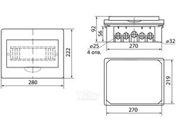 Бокс ЩРВ-П-12модулей встраиваемый пластик IP41 TDM