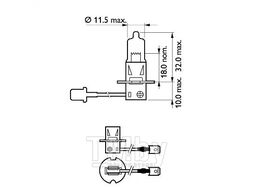 Автолампа (871150077704130) H3 LongerLife Ecovision, 12V, 55W, PK22s, увелич.срок службы, до 20экономии энергии, +10света PHILIPS 12336LLECOC1